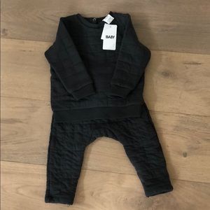 Zara boys quilted set. Dark grey.